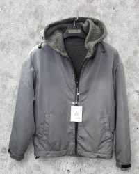Куртки двусторонние демисезонные мужские ATE (серый) оптом 12086539 2301-LM-18