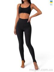 Лосины, Sport style оптом 5373 з камінням чорний