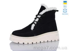 Ботинки, Sali оптом 2215 чорний з біл-п.зима