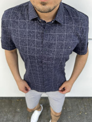 Рубашки мужские (темно-синий) оптом 72159846 02 -52