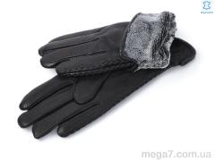 Перчатки, RuBi оптом 718 black шкіра олень махра