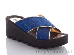 Шлепки, DeMur оптом W777-19 blue-gold