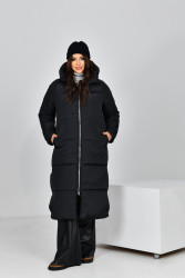 Куртки зимние женские БАТАЛ (черный) оптом 71350469 2306-1