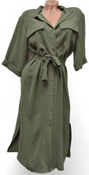 Платья-рубашки женские (хаки) оптом 48315602 05 -61