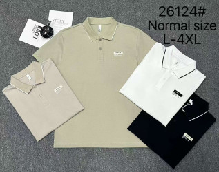 Поло мужские (чёрные) оптом 85306792 26124-3