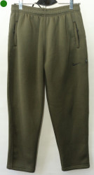Спортивные штаны мужские БАТАЛ на флисе (хаки)  оптом 62389540 01-3