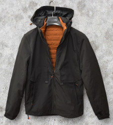 Куртки двусторонние демисезонные мужские (черный) оптом 67401259 5105-9