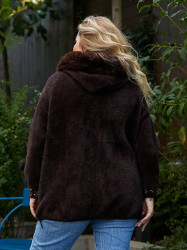 Кофти  жіночі БАТАЛ (коричневий) оптом