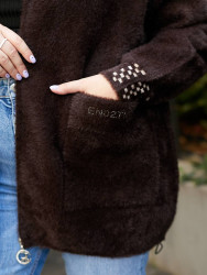 Кофти  жіночі БАТАЛ (коричневий) оптом