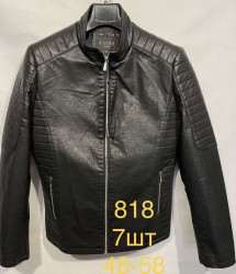 Куртки кожзам мужские KASIQI (черный) оптом 07824369 818-32