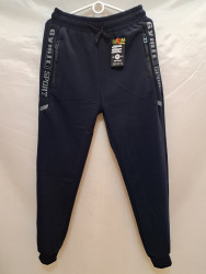 Спортивные штаны мужские на флисе (dark blue) оптом 83516940 7123-32