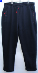 Спортивные штаны мужские БАТАЛ на байке (dark blue) оптом 32786594 5846-21