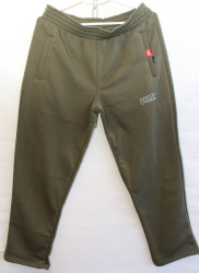 Спортивные штаны мужские на флисе (khaki) оптом 50371642 01-1