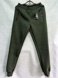 Спортивные штаны мужские на флисе (хаки) оптом 72341869 03-17