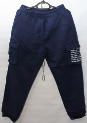 Спортивные штаны мужские на флисе (dark blue) оптом 16572984 91002-11