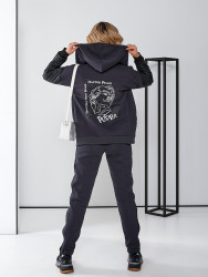 Спортивні костюми жіночі на флісі (сірий) оптом 