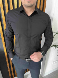 Рубашки мужские (черный) оптом 17803269 04-73