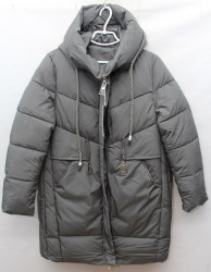 Куртки зимние женские VICTOLEAR ПОЛУБАТАЛ (gray) оптом 92401685 3035-15