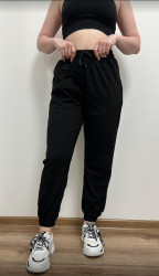 Спортивные штаны женские (черный) оптом 63914258 07-35