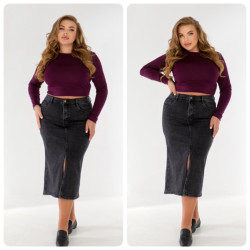 Юбки джинсовые ПОЛУБАТАЛ женские оптом 61038954 870-1