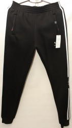 Спортивные штаны мужские на флисе (черный) оптом 86915473 219-4