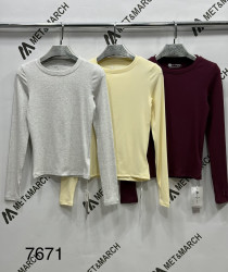 Лонгсливы женские (бордовый) оптом 57924638 7671-38