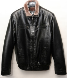 Куртки кожзам зимние мужские (черный) оптом 50628374 2005-B-50
