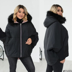 Куртки зимние женские БАТАЛ (черный) оптом 08653274 1507-15