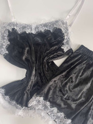 Ночные пижамы женские (черный) оптом 82943570 01-6
