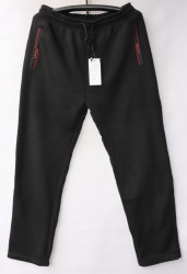 Спортивные штаны мужские БАТАЛ на флисе (black) оптом 09568317 K2201-4