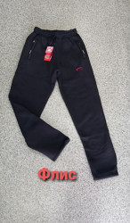 Спортивные штаны мужские на флисе(black) оптом 89456237 01-4