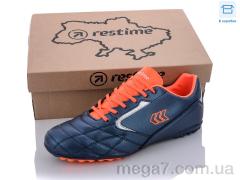 Футбольная обувь, Restime оптом DMB22030-1 navy-r.orange-silver