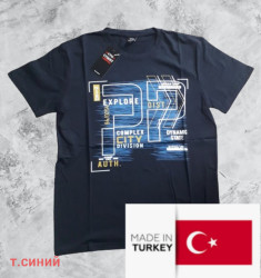 Футболки мужские (темно-синий) оптом Турция 92740165 01-12