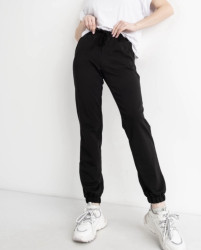 Спортивные штаны женские БАТАЛ (черный) оптом 35746891 55-16