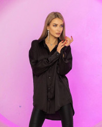 Рубашки женские БАТАЛ (black) оптом 29081354 0287-7