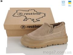 Слипоны, Restime оптом AWZ26811 cappuccino