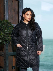 Куртки зимние женские БАТАЛ (black) оптом 38195264 825-1