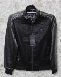 Куртки кожзам мужские HESTOVRVIIO (черный) оптом 67059124 8712-039-8
