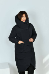 Куртки зимние женские БАТАЛ (черный) оптом 25798610 850-8