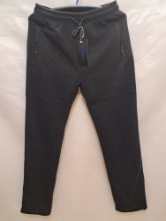 Спортивные штаны мужские БАТАЛ на флисе (graphite) оптом 17809263 2202-21