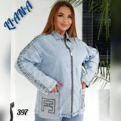 Сорочки джинсові жіночі БАТАЛ оптом Liana