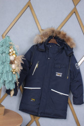 Куртки зимние юниор (синий) оптом Китай 07586132 LH-15-61