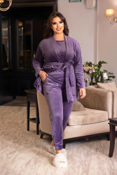 Ночные пижамы женские (3-ка) БАТАЛ оптом 48605193 01-3