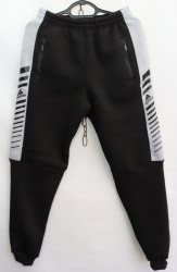 Спортивные штаны мужские (black) на флисе оптом 53046817 03-16
