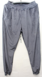 Спортивные штаны женские БАТАЛ на флисе (grey) оптом 61548397 01-1