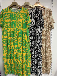 Платья женские БАТАЛ (зеленый) оптом 29085647 10751037-1