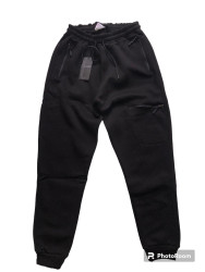 Спортивные штаны мужские на флисе (черный) оптом 50348196 12-58