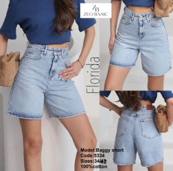 Шорты джинсовые женские ZEO BASIC оптом 07815432 5334-5
