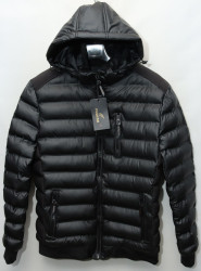 Куртки зимние кожзам мужские FUDIAO (black) оптом 73851406 6810-36
