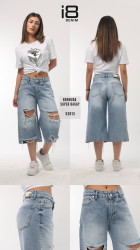 Шорты джинсовые женские I8DENIM оптом 76945028 52613-14